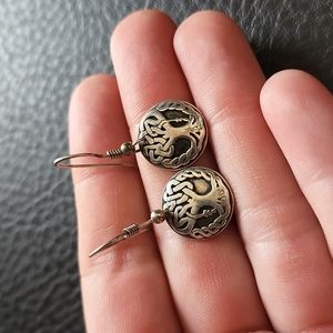 Zephyrus Irish Celtic Oak Tree of Life sterling earrings